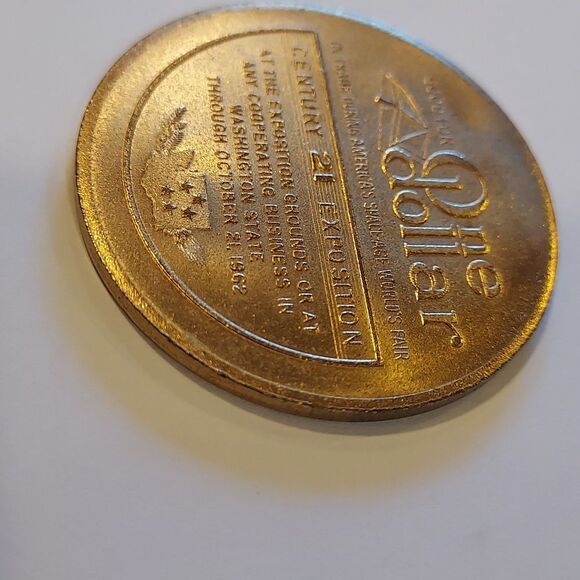 1962 World's Fair Century 21 Exposition One Dollar Coin - Picture 5 of 10